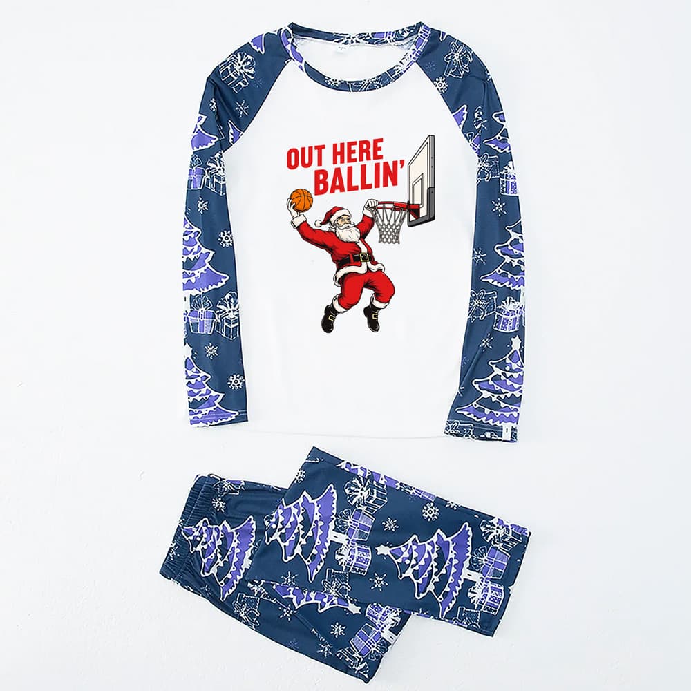 Baseball Santa Player Matching Xmas Family Pajamas 7