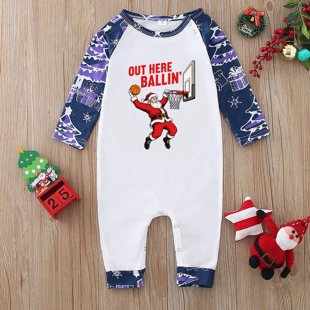 Baseball Santa Player Matching Xmas Family Pajamas 8