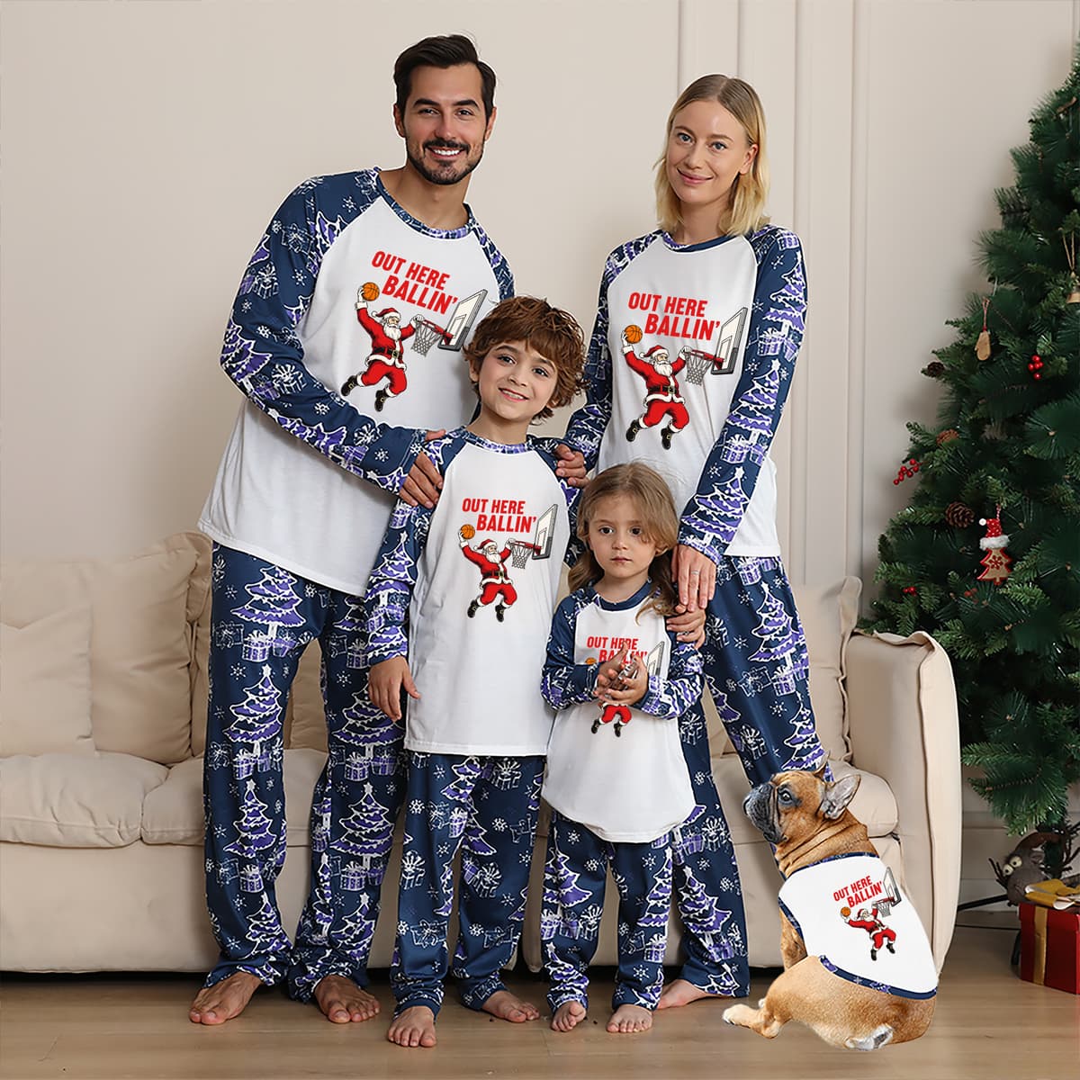 Baseball Santa Player Matching Xmas Family Pajamas 2