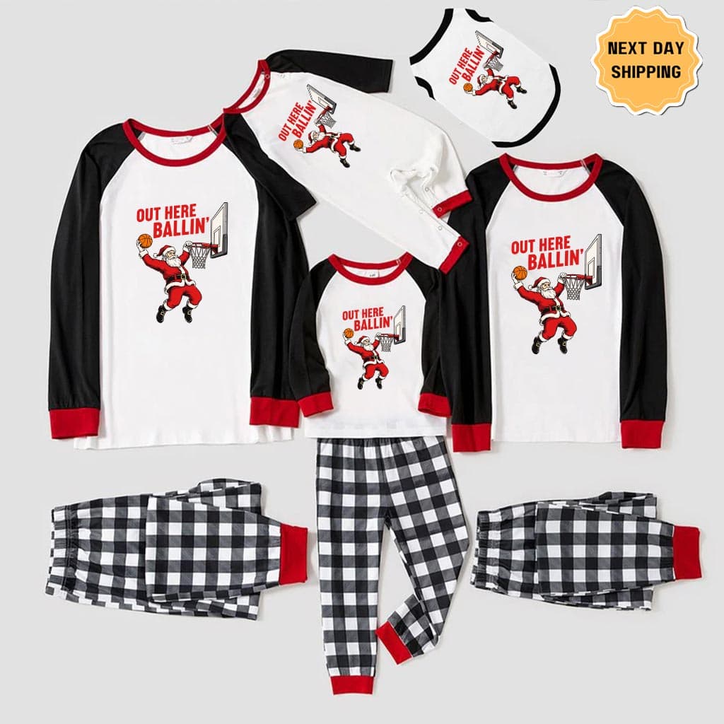 Baseball Santa Player Matching Xmas Family Pajamas 5