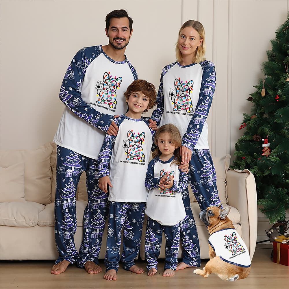 Funny French Bulldog Matching Family Christmas Jammies 3