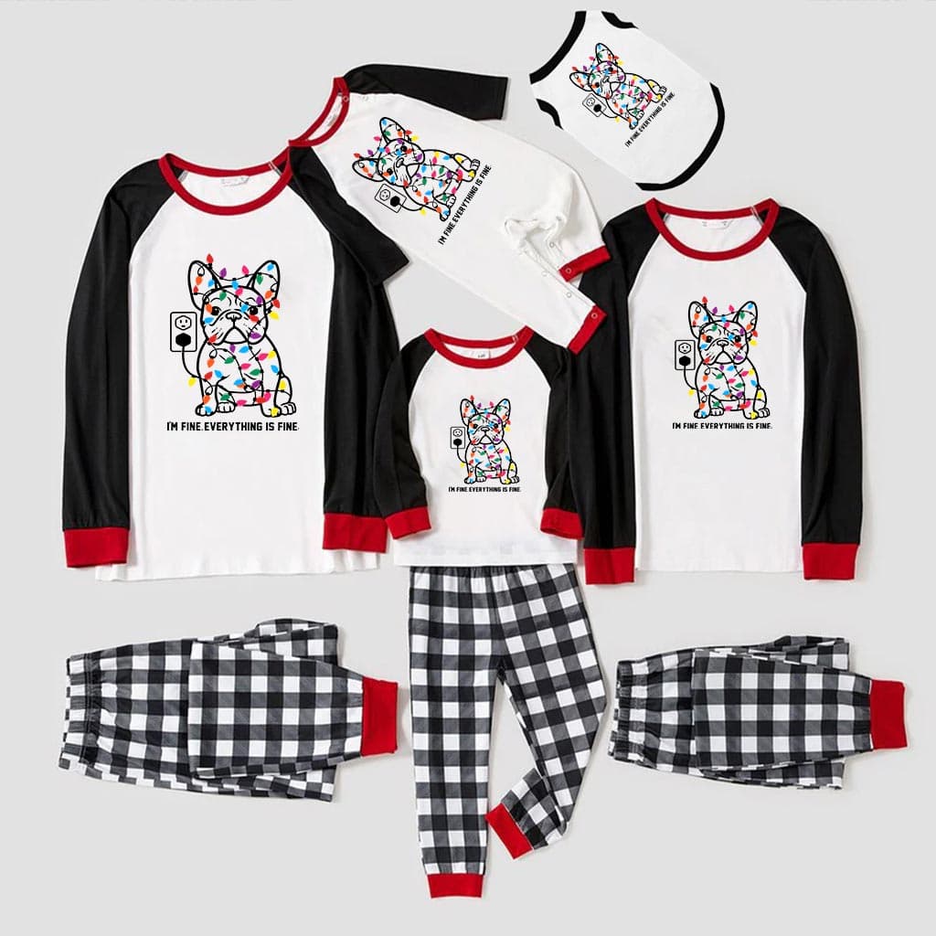 Funny French Bulldog Matching Family Christmas Jammies 9