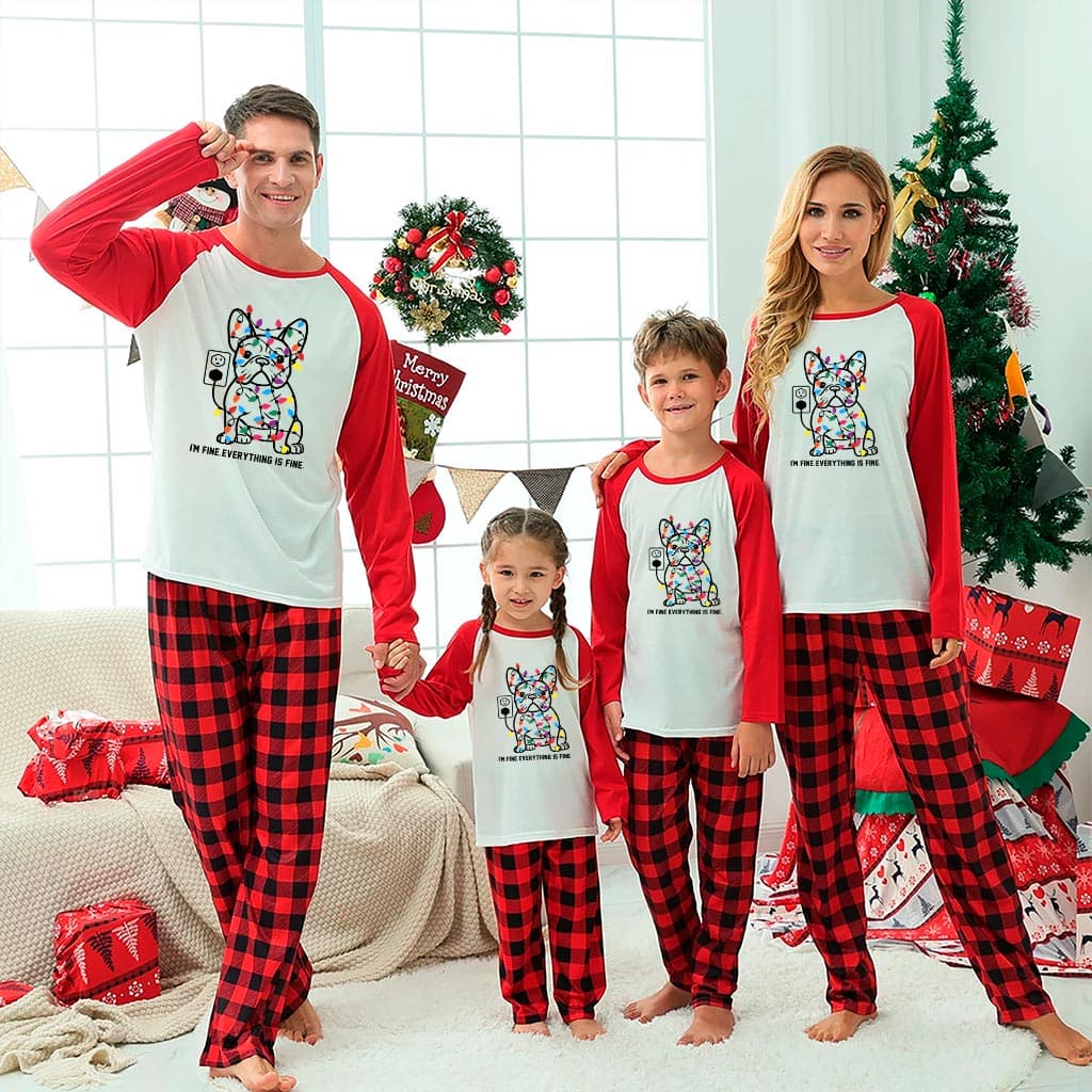 Funny French Bulldog Matching Family Christmas Jammies 2