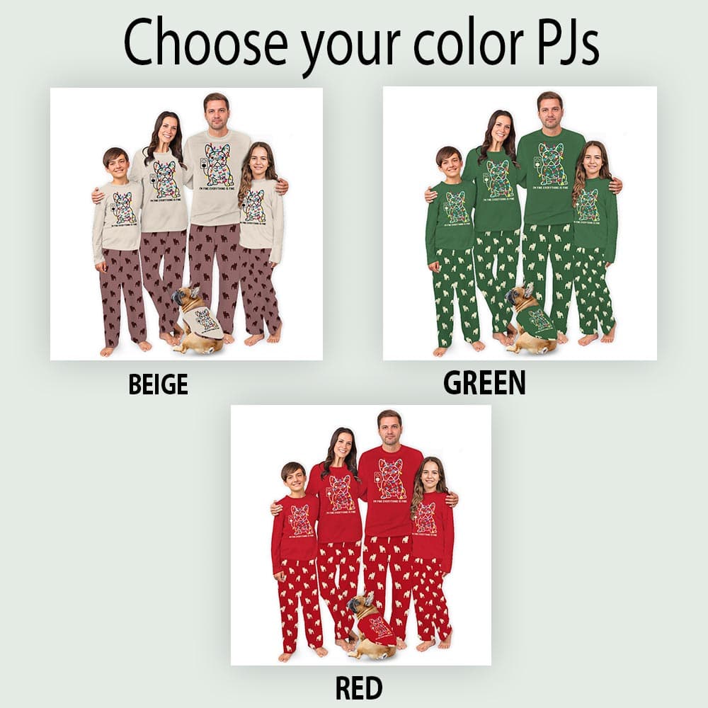 Funny French Bulldog Matching Family Xmas Pajamas 2