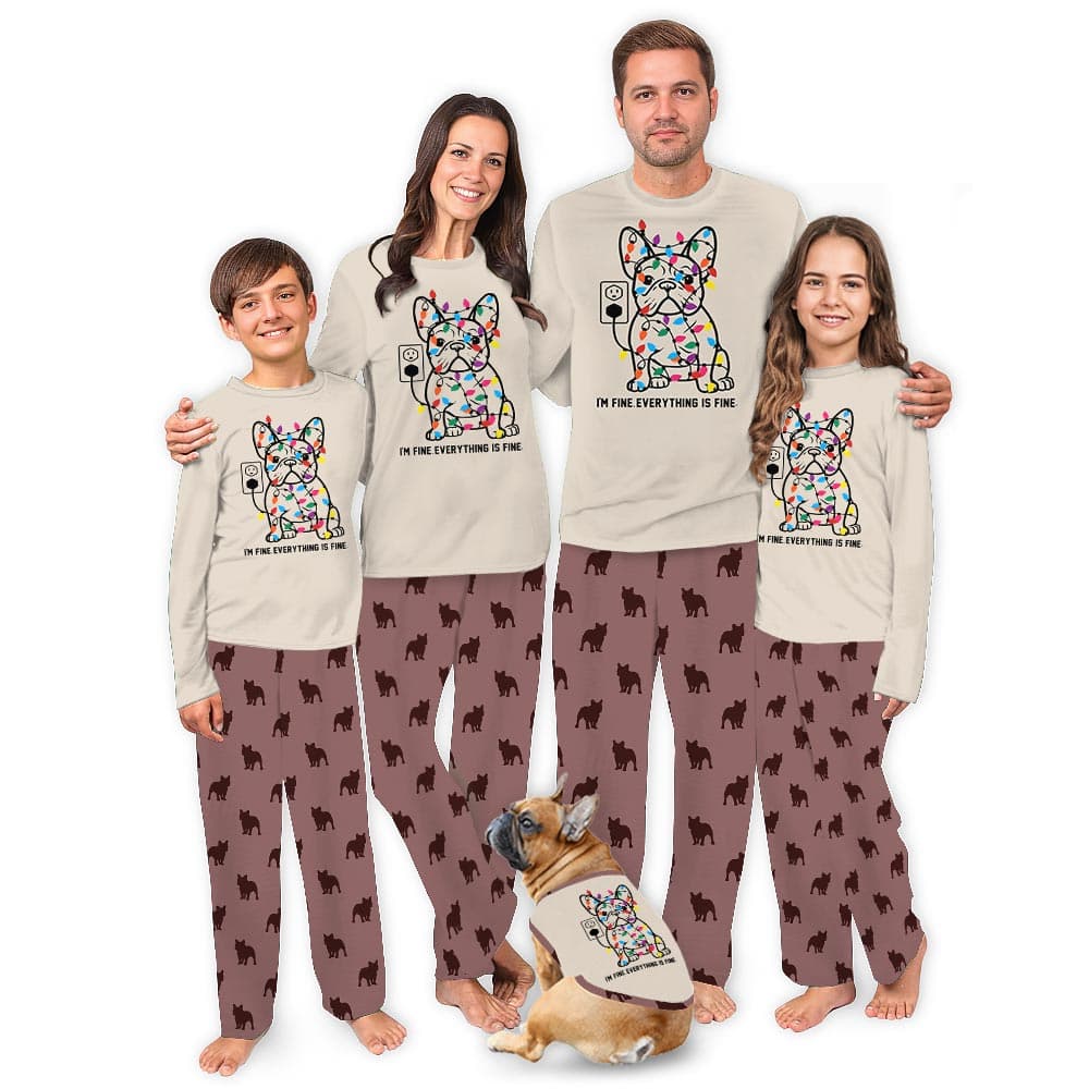 Funny French Bulldog Matching Family Xmas Pajamas 4