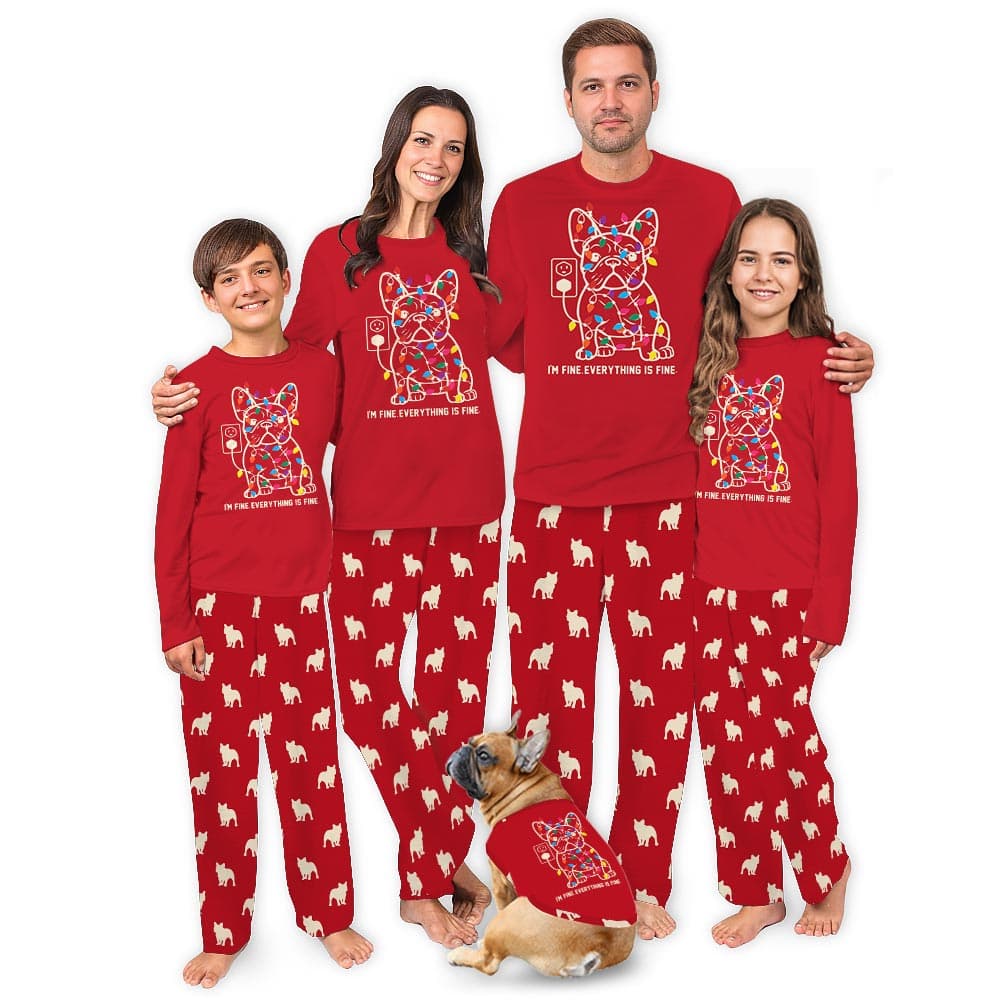 Funny French Bulldog Matching Family Xmas Pajamas 3