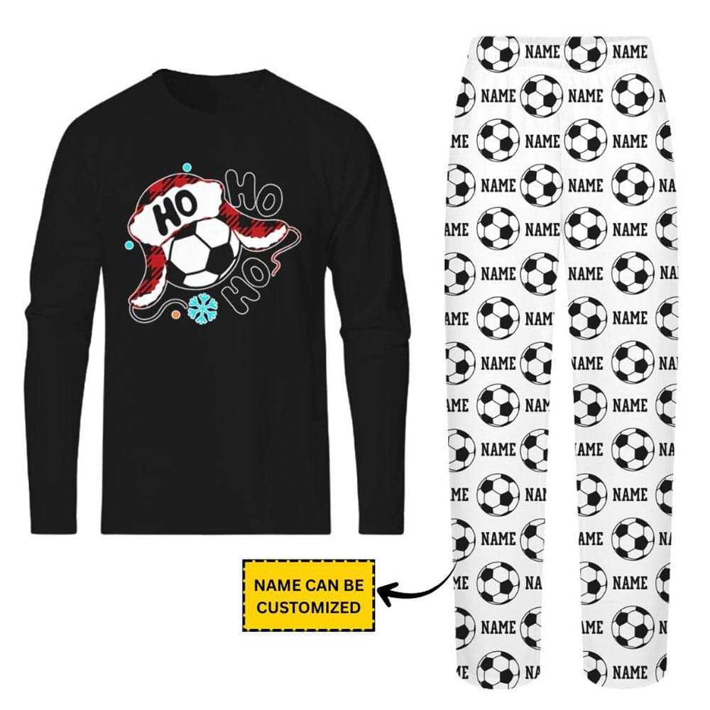 Ho Ho Ho Soccer Clark Funny Christmas Pajamas 1