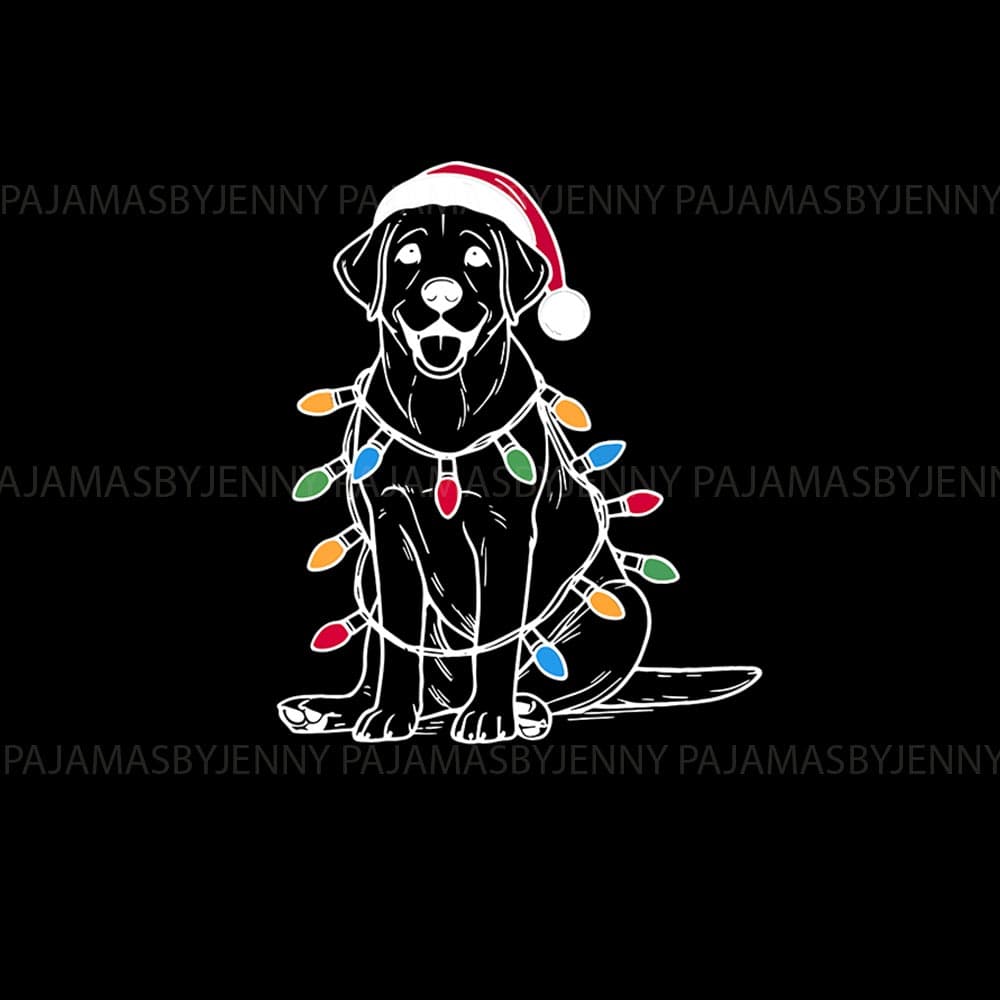 Labrador Retriever And Christmas Light Matching Family Jammies 1