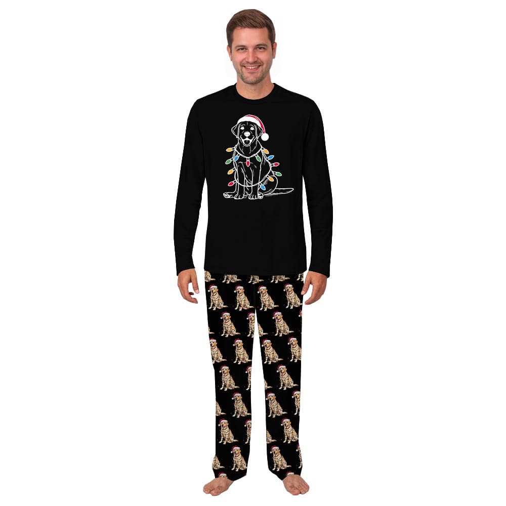 Labrador Retriever And Christmas Light Matching Family Jammies 7