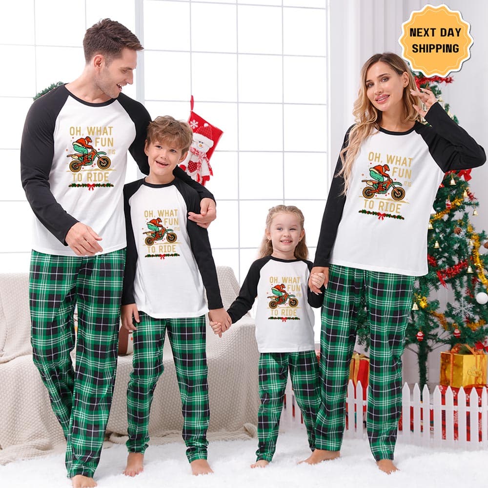 Oh What Fun It Is To Ride Motocross Matching Pjs For Xmas 2