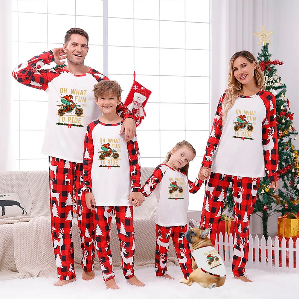 Oh What Fun It Is To Ride Motocross Matching Pjs For Xmas 3