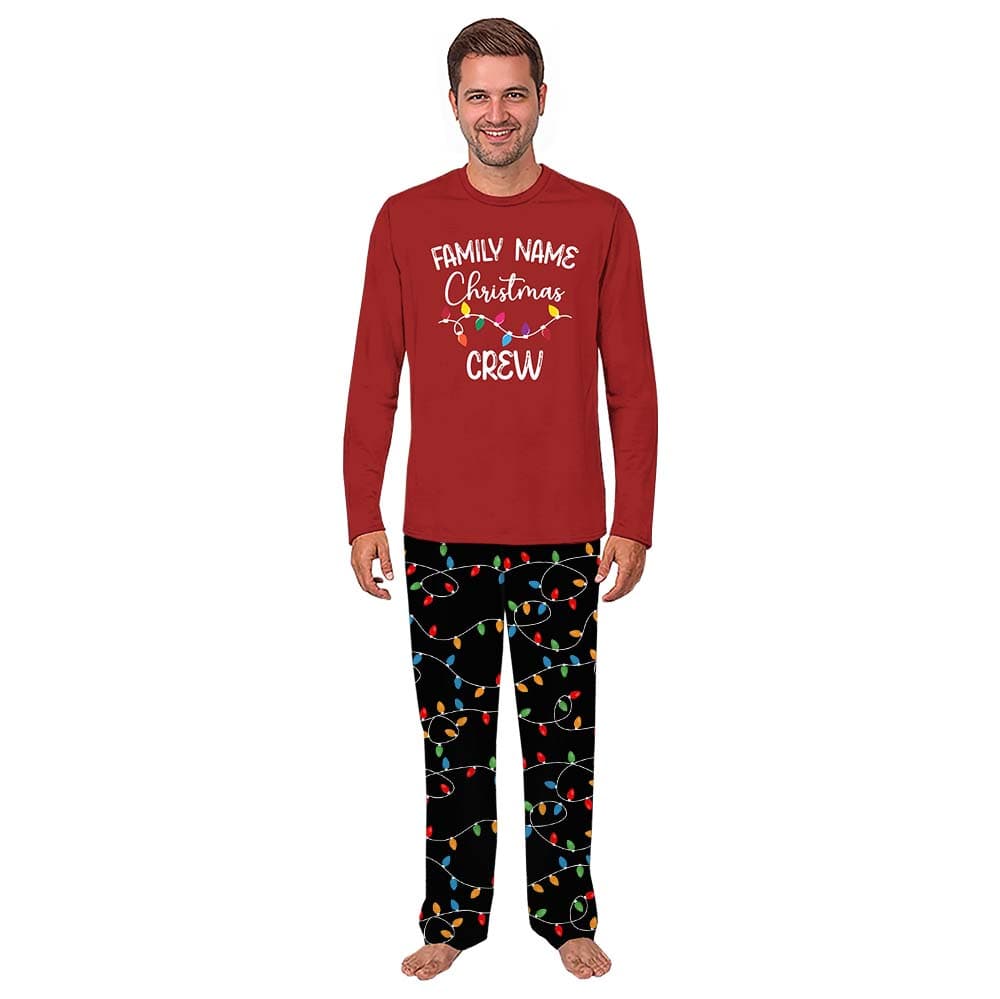 Personalized Family Name Christmas Light Matching Pajamas 2