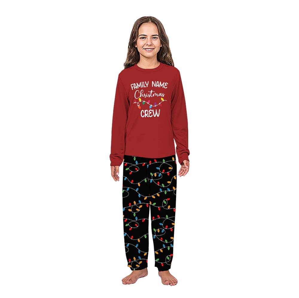 Personalized Family Name Christmas Light Matching Pajamas 3