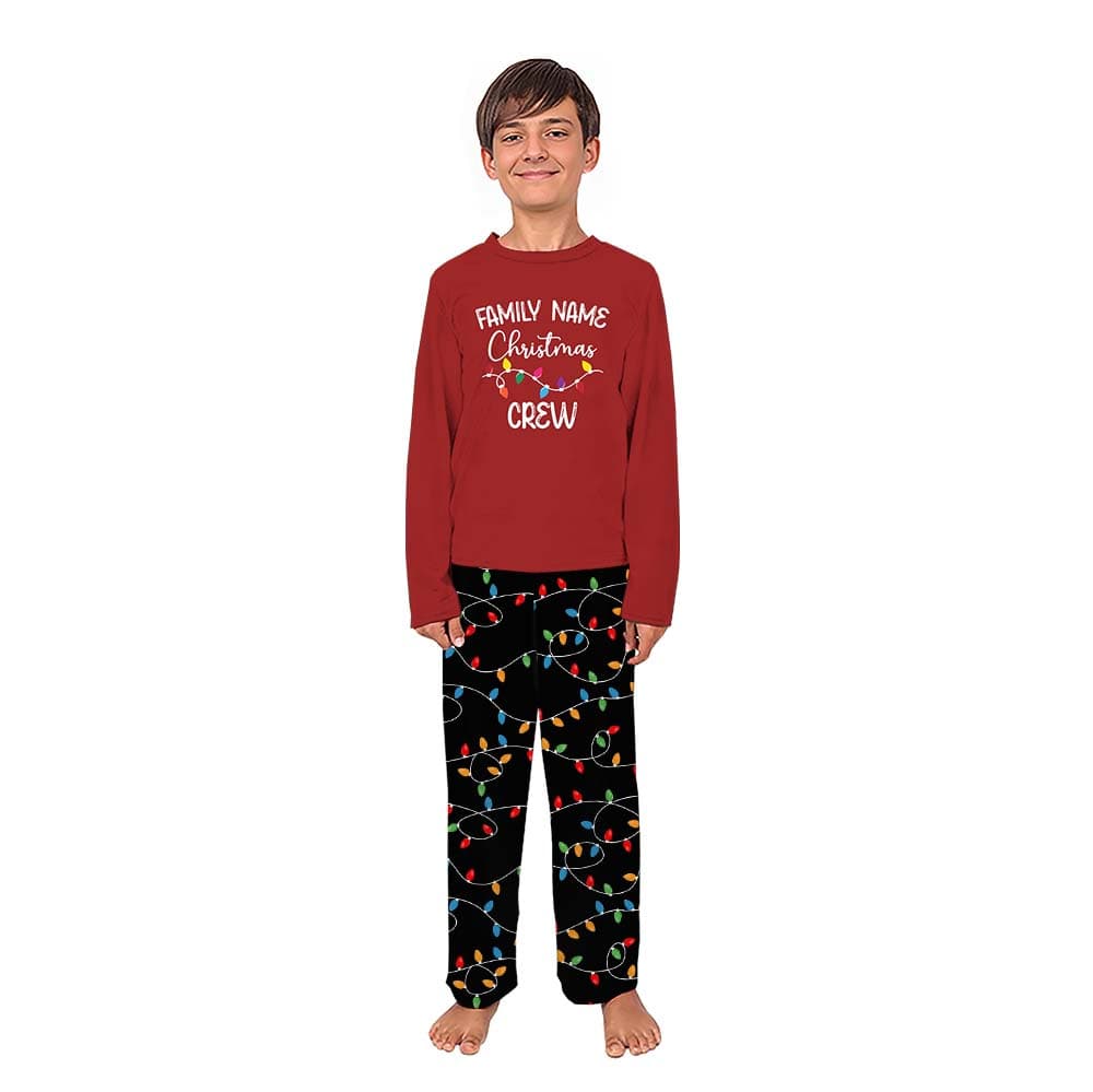 Personalized Family Name Christmas Light Matching Pajamas 4
