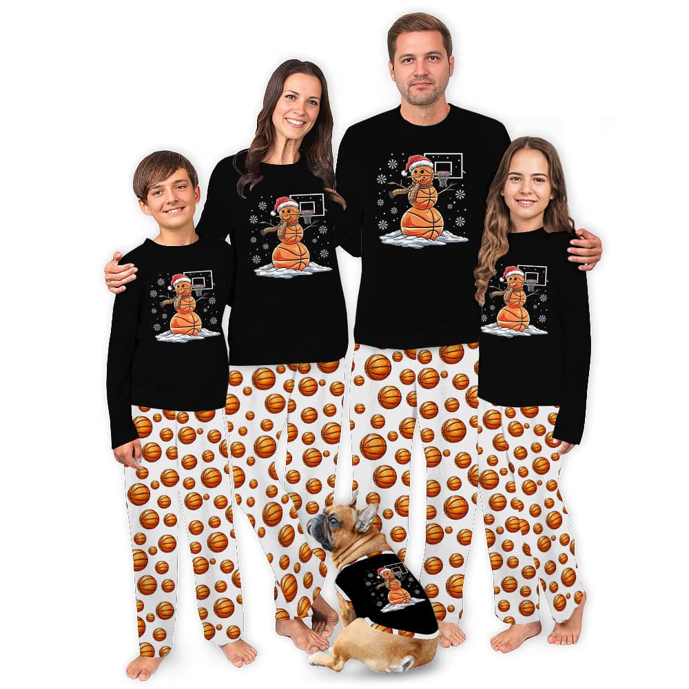 Unique Basketball Snowman Christmas Pajamas Sets 0