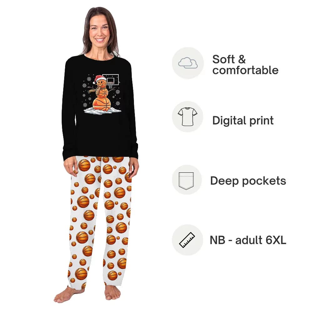 Unique Basketball Snowman Christmas Pajamas Sets 2
