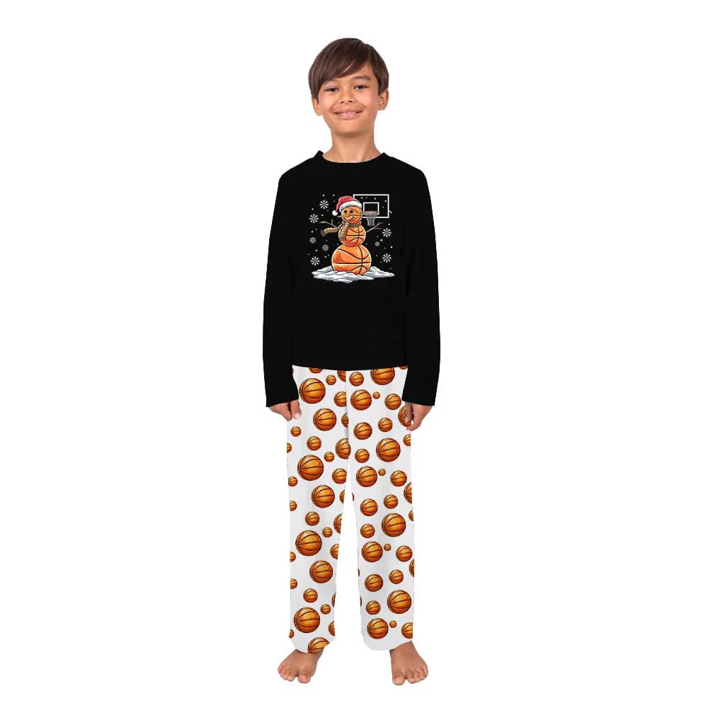 Unique Basketball Snowman Christmas Pajamas Sets 3