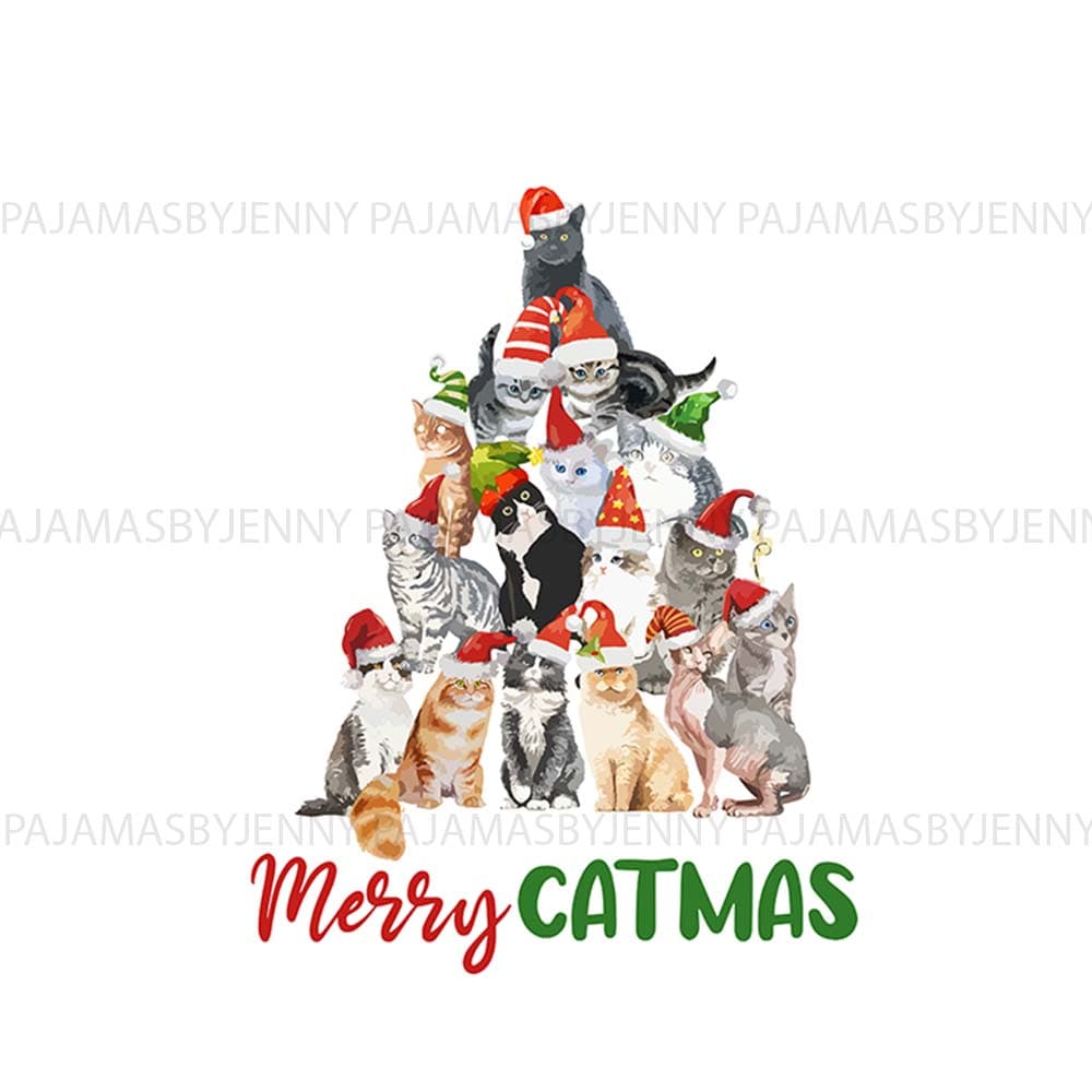 Merry Catmas Pajamas Christmas Tree Edition With Plus Size 1