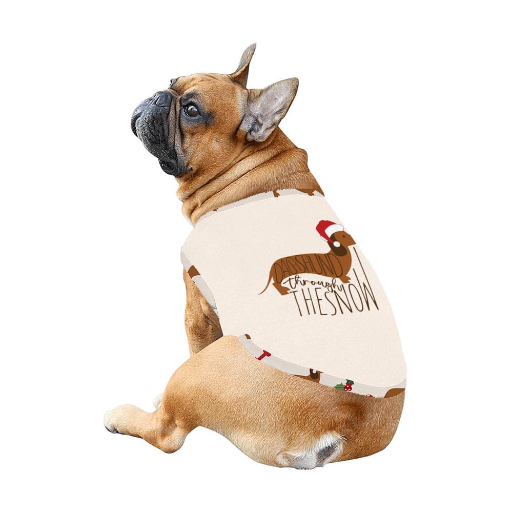 Cute Dachshund Through The Snow Saying Family Christmas Pajamas 7